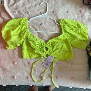 Green crop top